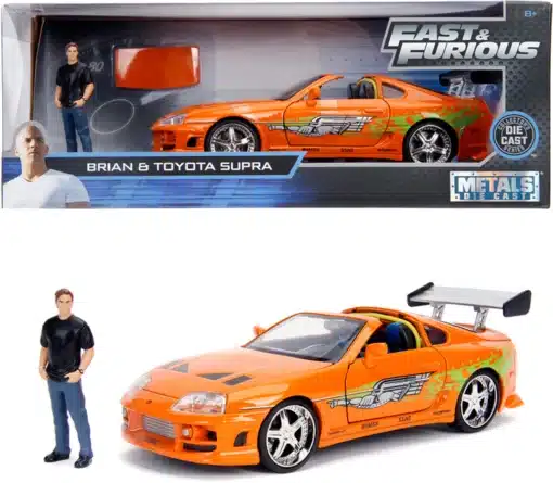 FAST & FURIOUS TOYOTA SUPRA DIECAST 1:24 FIGURA BRIAN THE FAST AND THE FURIOUS