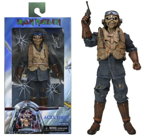 NECA FIGURA EDDIE IRON MAIDEN ACES HIGH, FIGURA IRON MAIDEN COLECCIONISMO - Imagen 2