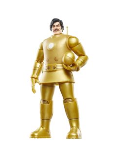 presentación iron man model 01 gold marvel legends versión dorada