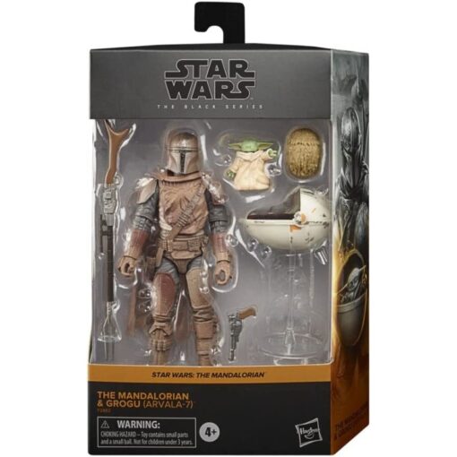 Hasbro STAR WARS THE BLACK SERIES, FIGURA THE MANDALORIAN & GROGU ARVALA-7 MANDALORIANO