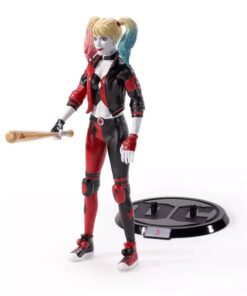 figura harley quinn bendyfigs dc comics the noble collection 18 cm con bate de béisbol