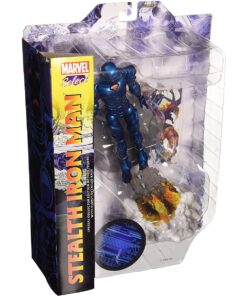 figura coleccionista iron man stealth marvel select 18 cm diamond select con base diorama