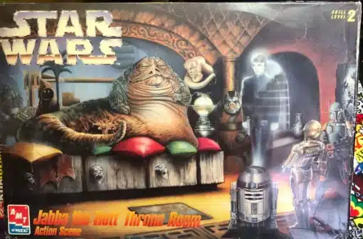 STAR WARS ACTION SCENE JABBA THE HUTT THRONE ROOM AMT 1995 DIORAMA, ESCENA RETRO