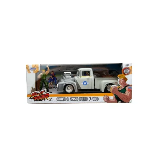 Coche coleccionista Ford F100 1956 Jada Toys 1:24 con figura Guile Street Fighter - Imagen 2