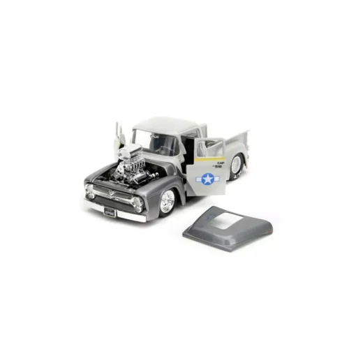 Coche coleccionista Ford F100 1956 Jada Toys 1:24 con figura Guile Street Fighter - Imagen 4