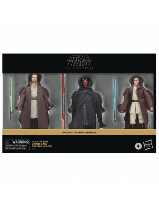 STAR WARS THE BLACK SERIES PACK QUI-GON JINN, DARTH MAUL, OBI-WAN KENOBI - Imagen 4