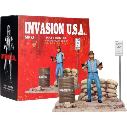 Figura Matt Hunter Invasion USA Chuck Norris Lujo Diorama 18 cms