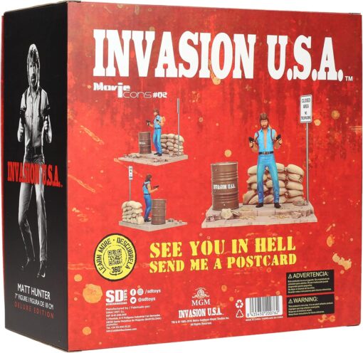 Figura Matt Hunter Invasion USA Chuck Norris Lujo Diorama 18 cms - Imagen 3