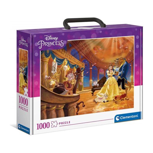 PUZZLE 1000 PIEZAS CLEMENTONI PRINCESAS DISNEY BELLA Y BESTIA 70X50 CON MALETÍN