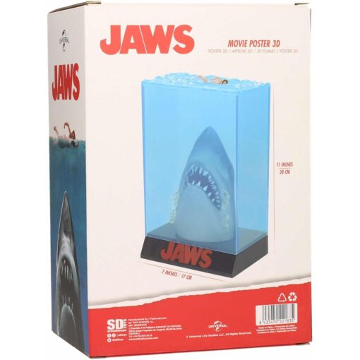 FIGURA JAWS MOVIE POSTER 3D TIBURÓN FIGURA DIORAMA 28cm PORTES 3D UNIVERSAL - Imagen 3