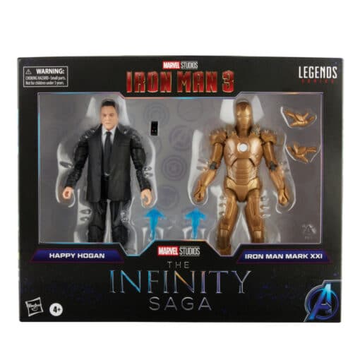 MARVEL LEGENDS SERIES FIGURAS HAPPY HOGAN Y IRON MAN MARK XXI MARVEL IRON MAN 3
