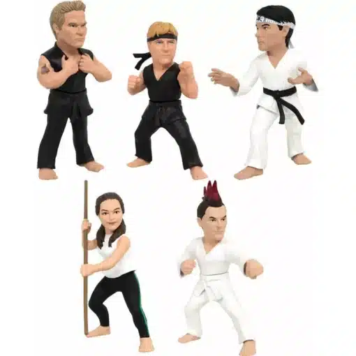 Set de 5 Figuras Cobra Kai – PVC 8 cm – Colección Completa Precintada – Edición Limitada para Fans de Karate Kid