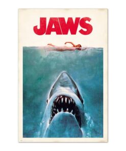 póster jaws tiburón premium 61x91,5 cm estilo retro