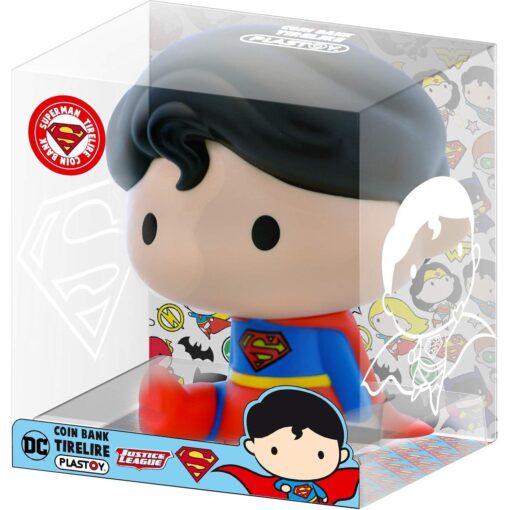 Hucha Figura Chibi Superman  DC Comics  Plastoy  15 cm  Diseño Chibi Coleccionable  Merchandising Oficial  Ideal para Fans y Coleccionistas