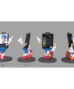 soporte decorativo y cargador poweridolz sonic the hedgehog sega diseño clásico
