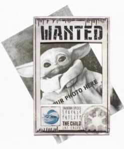marco decorativo oficial the mandalorian con diseño wanted grogu