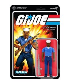 figura g.i. joe blueshirt mustache brown 9.5 cm reaction super7 retro coleccionista