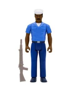 figura de acción g.i. joe reaction super7 blueshirt mustache brown 9.5 cm vintage