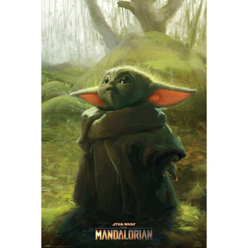 STAR WARS THE MANDALORIAN GROGU POSTER PREMIUM 61X61,5cm CON CUELGA POSTER