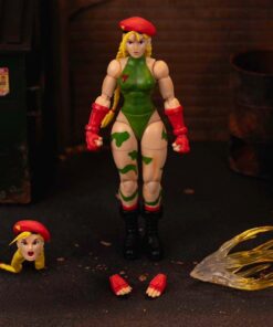 Figura coleccionable Cammy Street Fighter con articulaciones móviles y acabados realistas