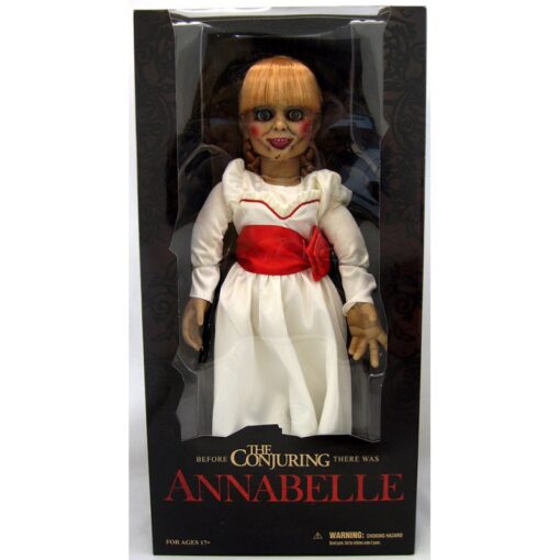 Muñeca Annabelle de 45 cm – Réplica Prop oficial de Mezco Toyz basada en The Conjuring, con detalles realistas y presentación para coleccionistas