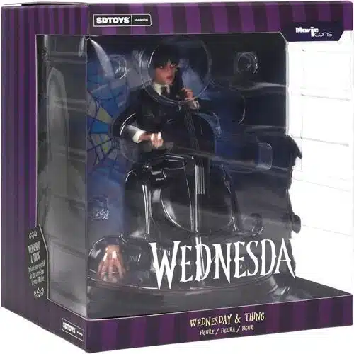 Figura Wednesday con Thing diseño PVC estilo gótico