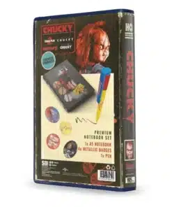 detalle artículos incluidos en el set de papelería chucky terror