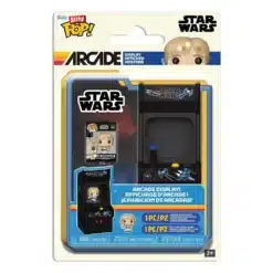 funko bitty pop luke skywalker 8bit con cabina arcade display frontal