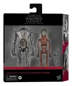 star wars black series pack 2 figuras c-3po battle droid super battle droid frontal
