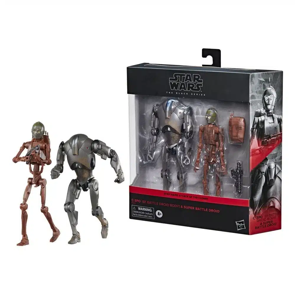 star wars black series pack 2 figuras c-3po battle droid super battle droid vista lateral