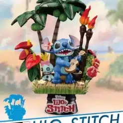 Disney D-Stage Stitch Diorama 14 cm figura coleccionable Beast Kingdom con diseño dinámico.