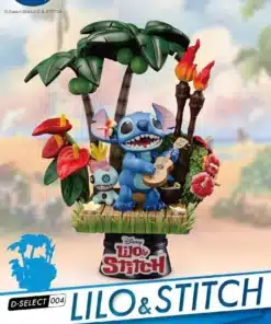 Disney D-Stage Stitch Diorama 14 cm figura coleccionable Beast Kingdom con diseño dinámico.
