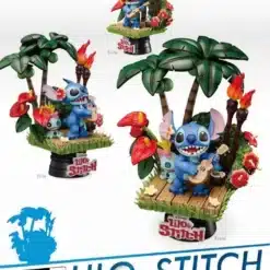 Disney D-Stage Stitch Diorama 14 cm Beast Kingdom escena tridimensional coleccionable.