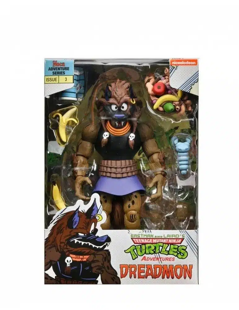 NECA Dreadmon 7 TMNT Archie Comics Mutanimals figura articulada con diseño vibrante.