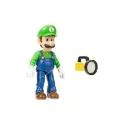 Luigi The Super Mario Bros Movie figura 5 pulgadas Jakks Pacific con accesorio de linterna.