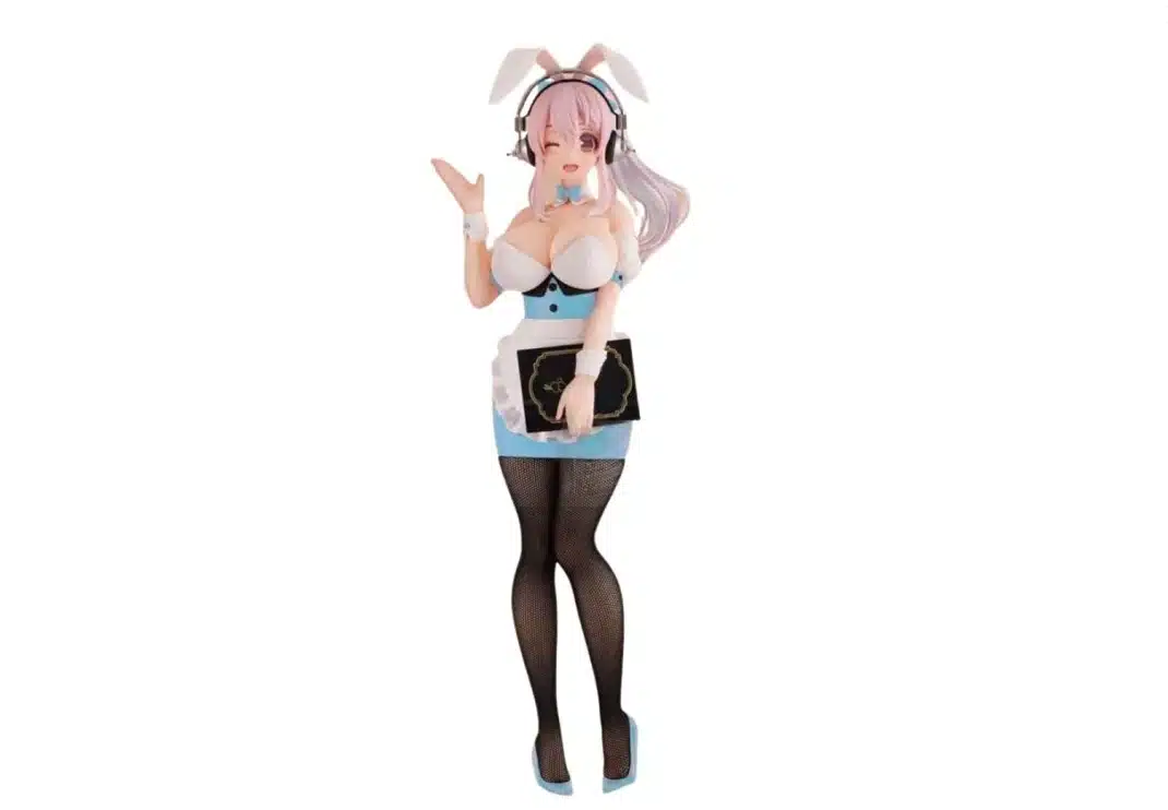 Super Sonico figura 28 cm BiCute Bunnies versión Waitress Light Blue.