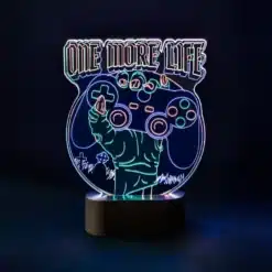 Gameration One More Life lámpara LED de mesa decoración gamer.