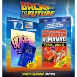 Almanaque Grays réplica Back to the Future Doctor Collector detalle exterior.
