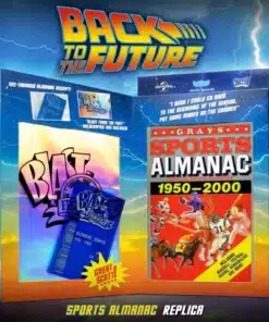 Almanaque Grays réplica Back to the Future Doctor Collector detalle exterior.