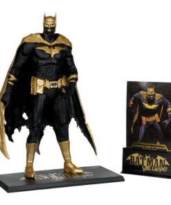 Figura Batman Dark Metal DC Multiverse Knightmare Gold Label coleccionable oficial.