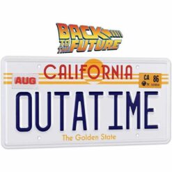 Réplica matrícula OUTATIME DeLorean decoración cine