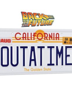 Réplica matrícula OUTATIME DeLorean decoración cine