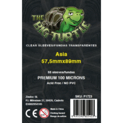 The Big Turtle Fundas Asia Premium 57,5 x 87 mm para juegos de mesa ideales para proteger cartas tamaño Asia.