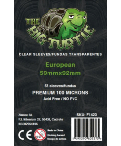 The Big Turtle Fundas European 59 x 92 mm para juegos de mesa ideales para proteger cartas tamaño European.