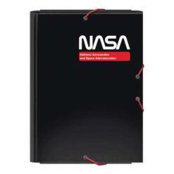 Carpeta de Cartón NASA Dohe Negra con diseño espacial ideal para organizar documentos en estudio y oficina.