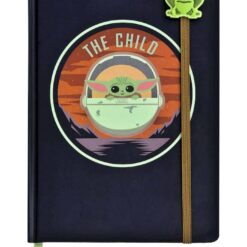 Cuaderno Grogu A5 The Mandalorian con goma elástica ideal para estudio y oficina con diseño friki.