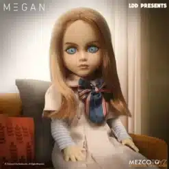 Muñeco M3GAN coleccionable de cine de horror perfecto para estanterías temáticas.