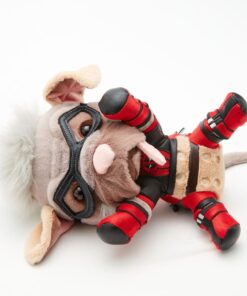 Muñeco Dogpool Marvel inspirado en Deadpool y Wolverine para decoración friki.