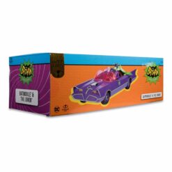 Vehículo Batmobil Joker DC Retro coleccionable con diseño clásico de televisión.