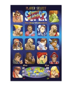 Poster Street Fighter Player Select 61 x 91,5 cm decoración gaming retro.
